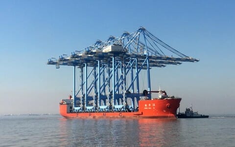 Ship Carrying Four Huge New Container Cranes to Arrive in Tacoma, WA Friday, Feb 23rd